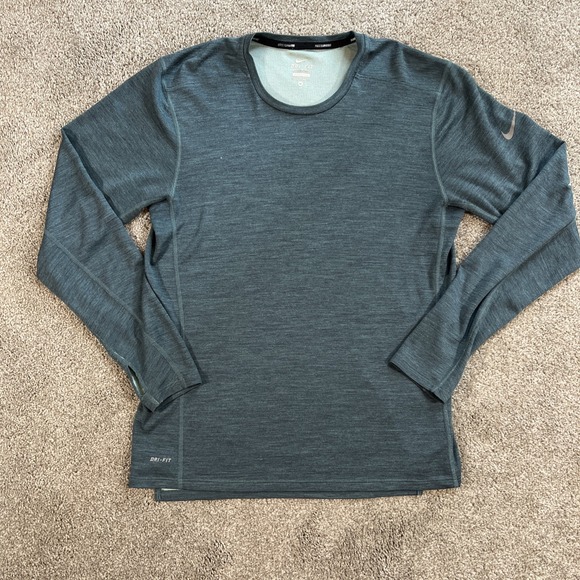 Nike Tops - Nike Dri-Fit Athletics‎ Thumb Hole Running Top Shirt Womens Size M Blue